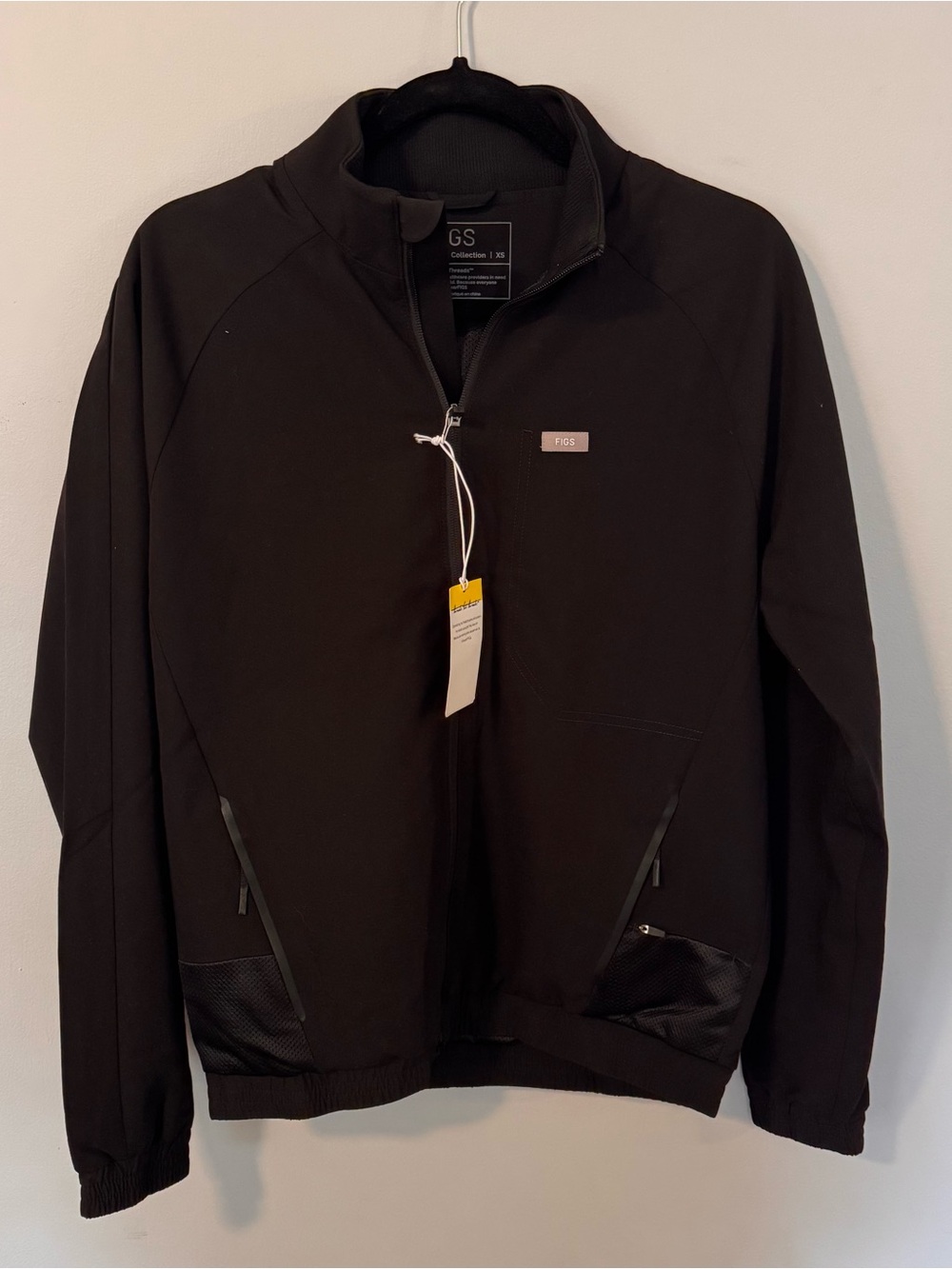 NWT FIGS Cobaki Performance Scrub Jacket Womens XS Black Full Zip Technical Coll - Picture 2 of 7